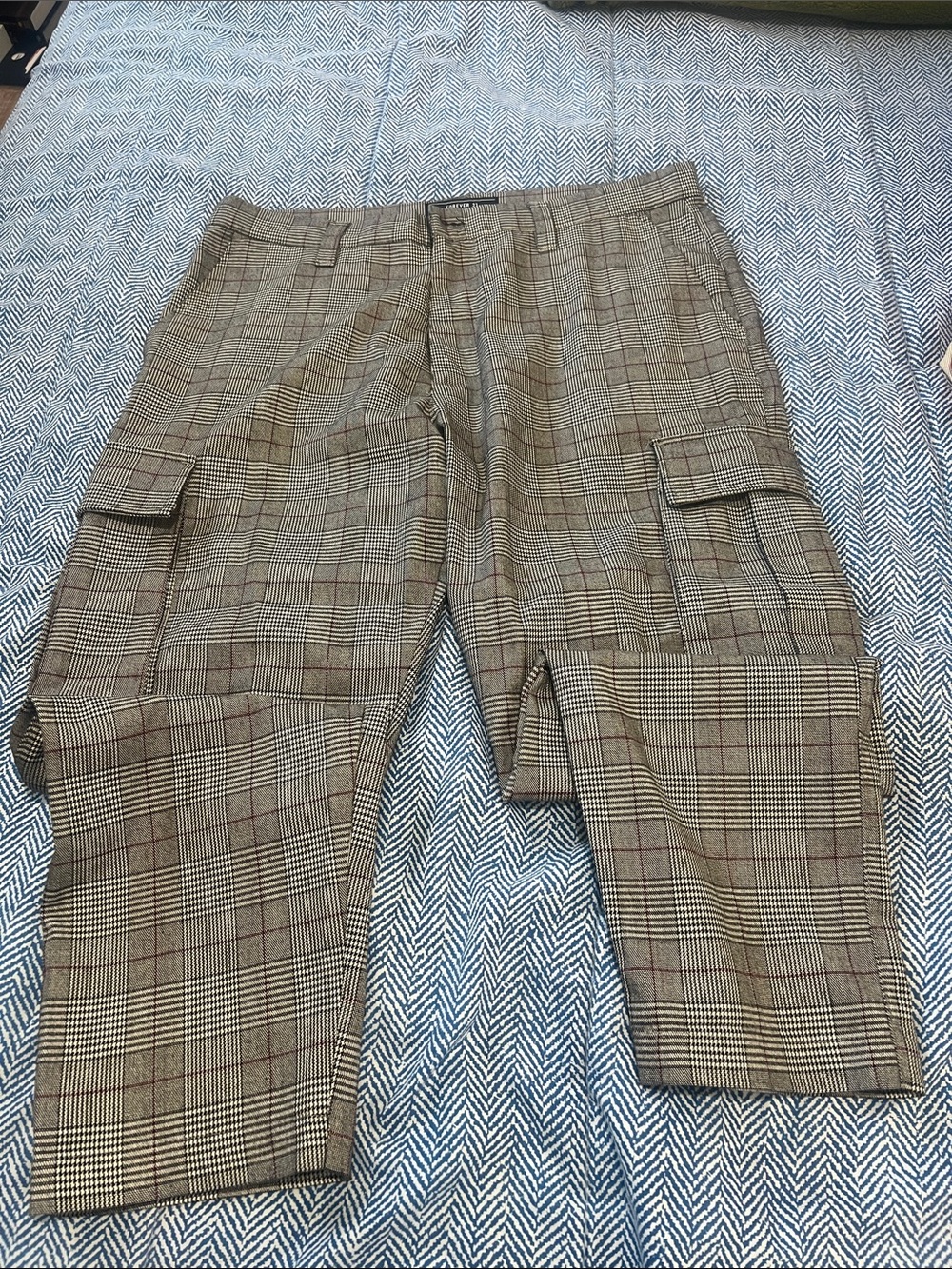 Forever 21 Men's Plaid Cargo Pants - Brown & Black